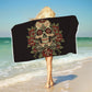 Sugar Skull Bath Towel With Tassels Microfiber Vintage Beach Towel Red White Rectangle Floral Yoga Mat 75x150cm
