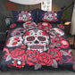 Sugar Skull Bedding Set Roses Duvet Cover With Pillowcases Floral