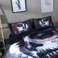 Black Skull Bedding Set Halloween Style Bed Sheet Queen King Double Bed Linen Cotton Blend Flower Skull Duvet Cover Set Blankets