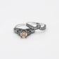 Black Skull Ring Set 925 Sterling Silver Color Fashion Wedding & Engagement Crystal Ring Set Jewelry For Women