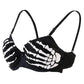 Black&White Skeleton Hands Gothic Steampunk Soutien Gorge Sexy Bralette Push Up Bra Brassiere Women Halloween Cosplay Club Wear