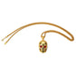 Bling Gold Red  Stone Eyes Ghost Rhinestone Pendants Necklaces Men Women Hip Hop Crystal Skull Head Jewelry Gifts Chains