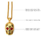 Bling Gold Red  Stone Eyes Ghost Rhinestone Pendants Necklaces Men Women Hip Hop Crystal Skull Head Jewelry Gifts Chains