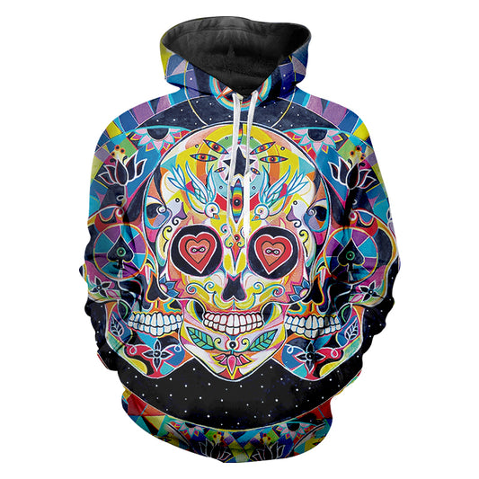 Face Graph Hoodies New Arrivals Men Fashion 3D Print Skull Sweatshirt Casual Long Sleeve Hip Hop Pullovers Sweats Unisex