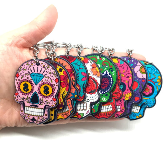 Set of 10 Sugar Skull Key Chain