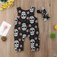 2Pcs Newborn Baby Boys Girls Skull Romper Jumpsuit