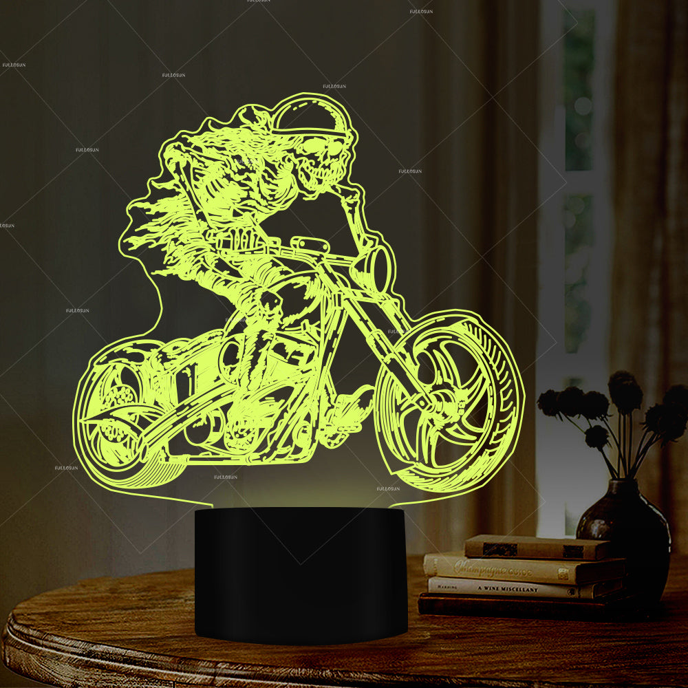 Car Addiction 3D motorcycle design illusion LED night light 7 changing colors presents for mountain bikers home decor club gift