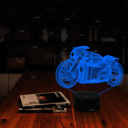 Car Addiction racing car design 3D illusion LED night light gifts for bikers 7 colors boys girl bedroom decor creative gift