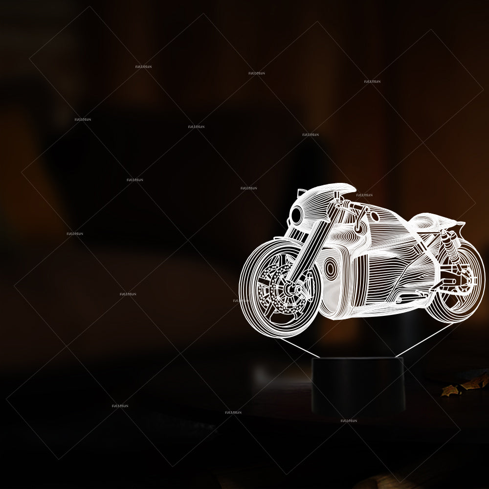 Car Addiction racing car design 3D illusion LED night light gifts for bikers 7 colors boys girl bedroom decor creative gift