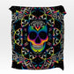 Flannel Blanket Gothic Skull Coral Fleece Bed Blanket Colored Mandala