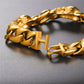 Skull Bracelet Men Stainless Steel Halloween Jewelry Punk Skeleton Link Hand Chain Gold/Black Color Gothic Bracelet