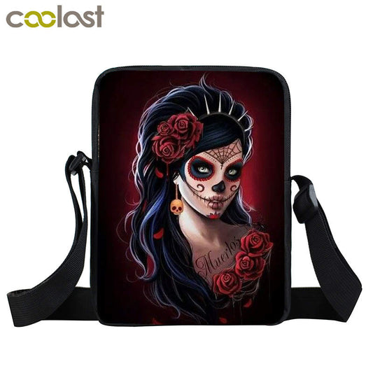 Cool Gothic Girl Mini Messenger Bag Rock Women Handbag Kids Crossbody Bag Skull Children School Bags Boys Girls Bags Best Gift