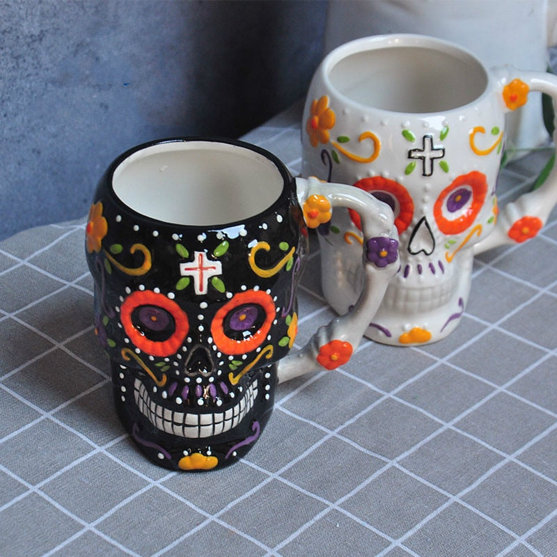 Sugar Skull Cup European Punk Skull Head mug 500ml