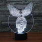 Creative 3D illusion Lamp,Acrylic 7 color changing  Eagle&Skull shape LED Night Light usb Atmosphere table Lamp Novelty Lighting
