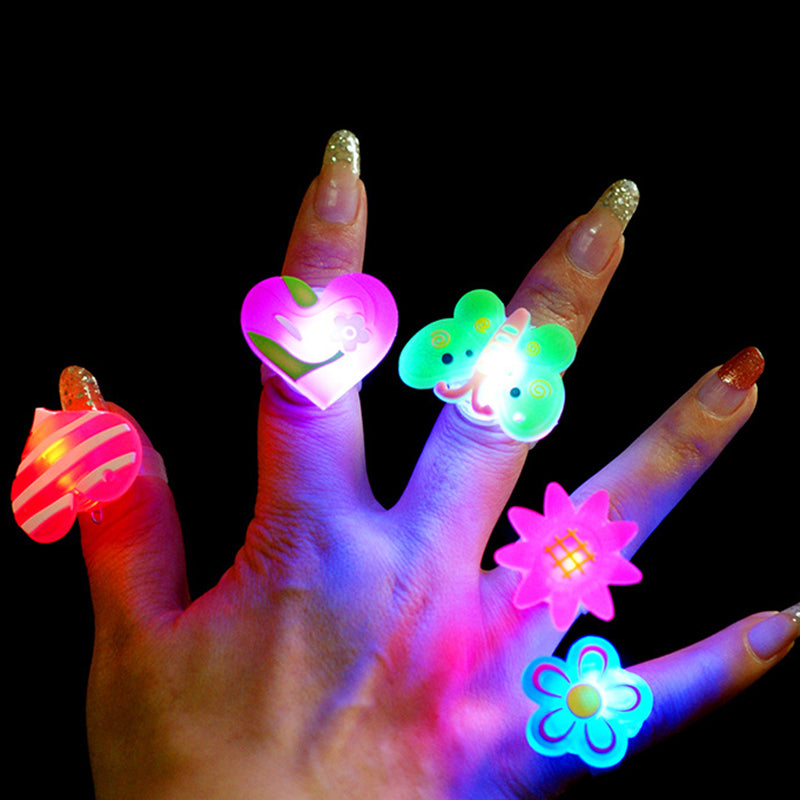 Creative Women Mens Ring Luminous Rings for Children Toy Ring Glow In The Dark Rings Jewelry Party Accessories 10pcs/lot