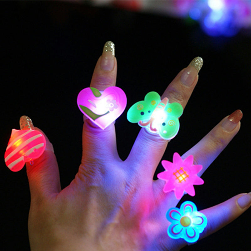 Creative Women Mens Ring Luminous Rings for Children Toy Ring Glow In The Dark Rings Jewelry Party Accessories 10pcs/lot