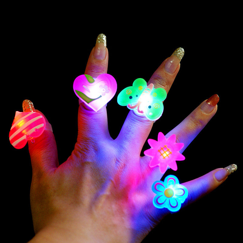 Creative Women Mens Ring Luminous Rings for Children Toy Ring Glow In The Dark Rings Jewelry Party Accessories 10pcs/lot