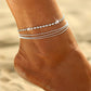 Crystal Beads Multilayer Chain Fashion Ankle Bracelet Charm Foot Jewelry boot jewelry chains cheville Leg Bracelet