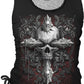 Spiral Cross Of Darkness, 2In1 Neck Tie Mesh Top Black |Skull|Gothic|