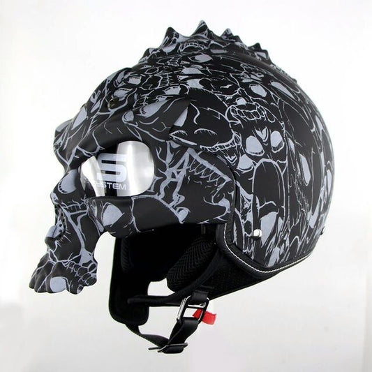 Skull Motorcycle helmet Retro half face helmets Motorbike Capacete Moto Cascos Street Riding