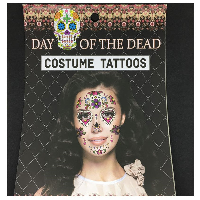 Day of the Dead temporary tattoo Costume Ball Prop art makeup tattoo stickers