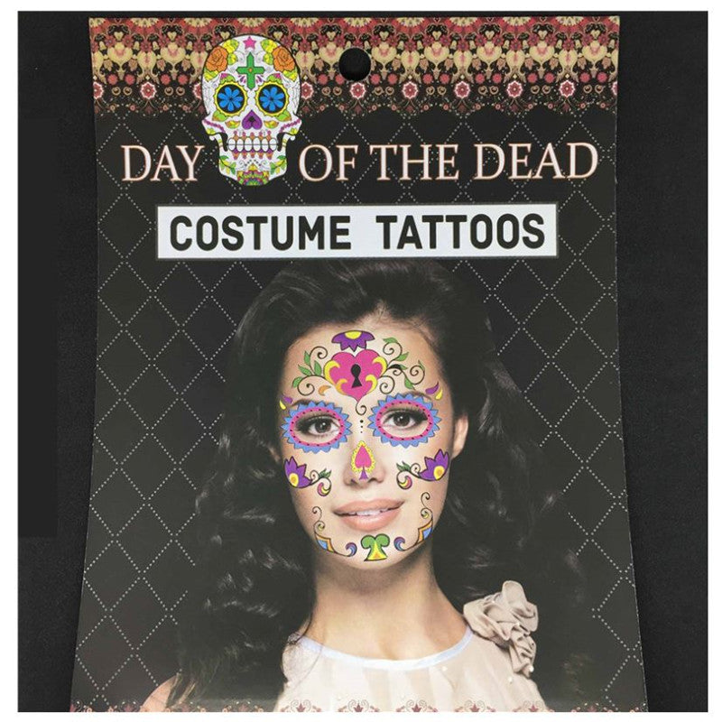 Day of the Dead temporary tattoo Costume Ball Prop art makeup tattoo stickers