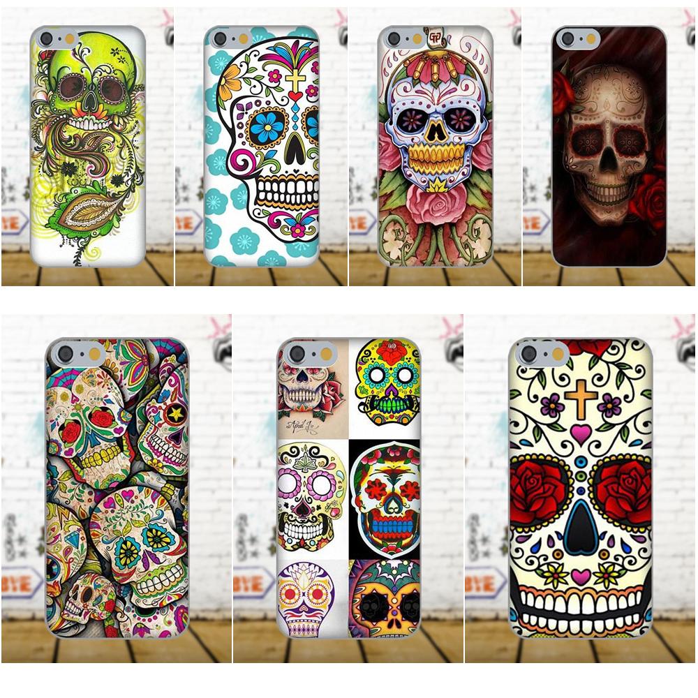 Diwqxr Colorful Mexican Sugar Skull Soft Coque Case For Apple iPhone 4 4S 5 5C SE 6 6S 7 8 Plus X For LG G4 G5 G6 K4 K7 K8 K10
