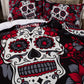 Bedding Set 3D sugar Duvet cover Pillowcase Style  Black&RED Skull