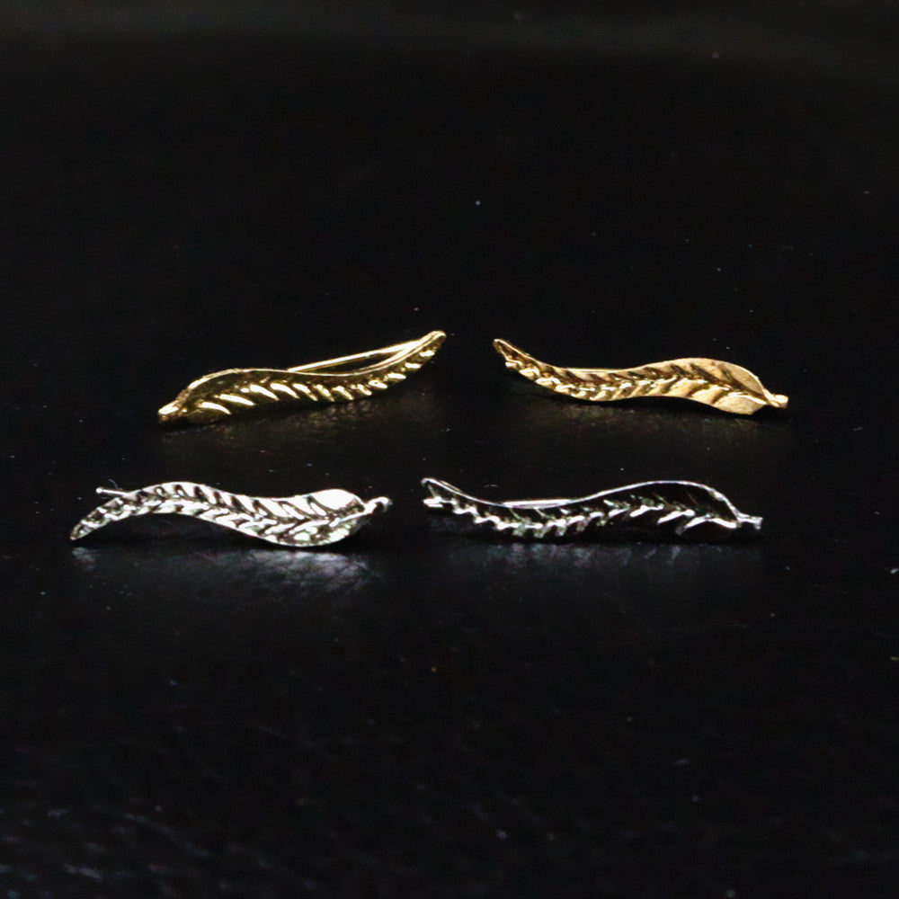 New Fashion Jewelry Leaf Stud Earrings For Women 2017 Hot Sale 1 Pair Ear Cuff Gold-color Earring Wholesale