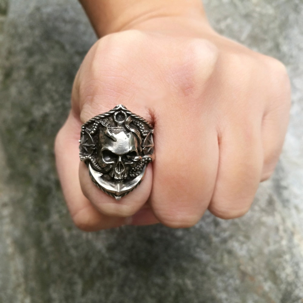 Biker Rings Men's Gothic Skull Stainless Steel Ring Punk Rock Jewelry