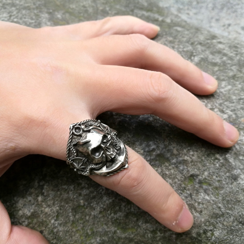 Biker Rings Men's Gothic Skull Stainless Steel Ring Punk Rock Jewelry