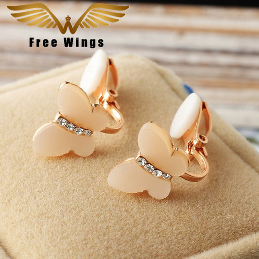 Ear Cuff Rhinestone Clip On Earrings Without Piercing For Women Butterfly Earings Fashion Jewelry