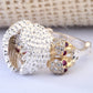 Elegant Rose Zircon Stone Skull Rings Female White Gold Filled Jewelry Unique Women's Wedding Engagement Rings Gift