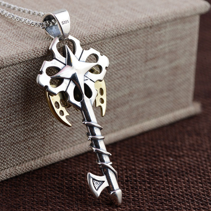 925 Silver Skull Pendant 100% Pure S925 Solid Silver Cross Pendants for Men Jewelry Making