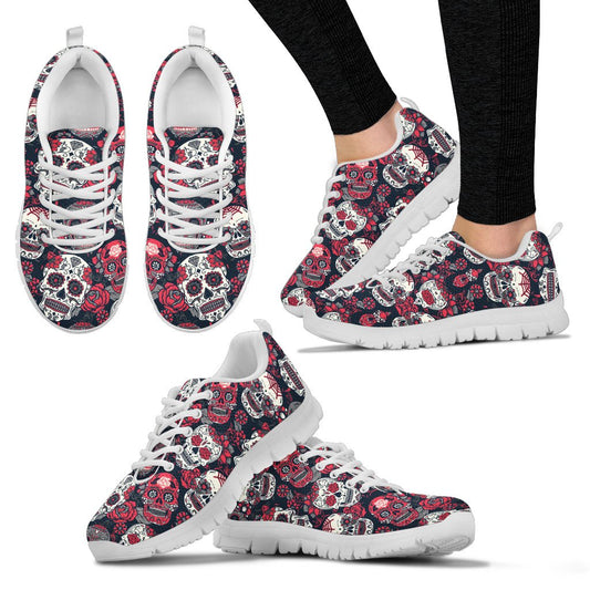 3D Sugar Skull Woman Shoes Spring Casual Shoes Sneakers Punk Style Breathable Round Toe Lace-up Students Shoes