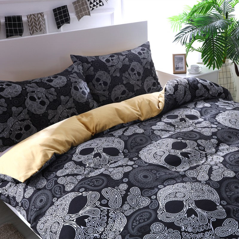 3pcs Bedding Set King size Bohemian skull Print Duvet Cover set with pillowcase AU Queen Bed best gift bedline