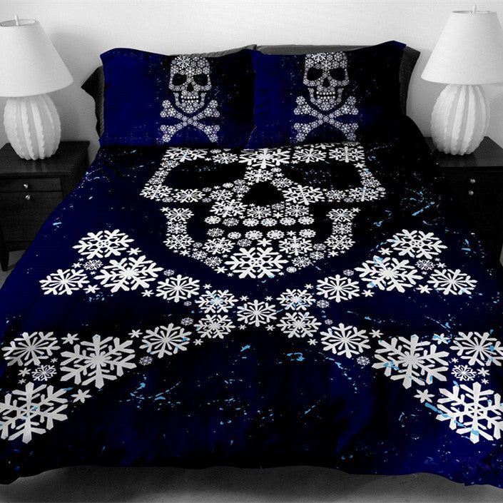 Blue skull duvet cover set 3D sugar skull Bedding Set king size with pillowcase AU Queen Bed bedline