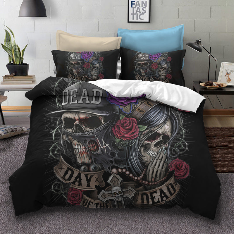 Flower sugar Skull Bedding Sets 3D dead skull Duvet Cover set Bed