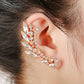 Fashion Clear Crystal Ear Cuff Earrings Women Party Jewelry Gold/Silver Color Cute Bridal Earrings Alloy Leaf Ear Clip Earring