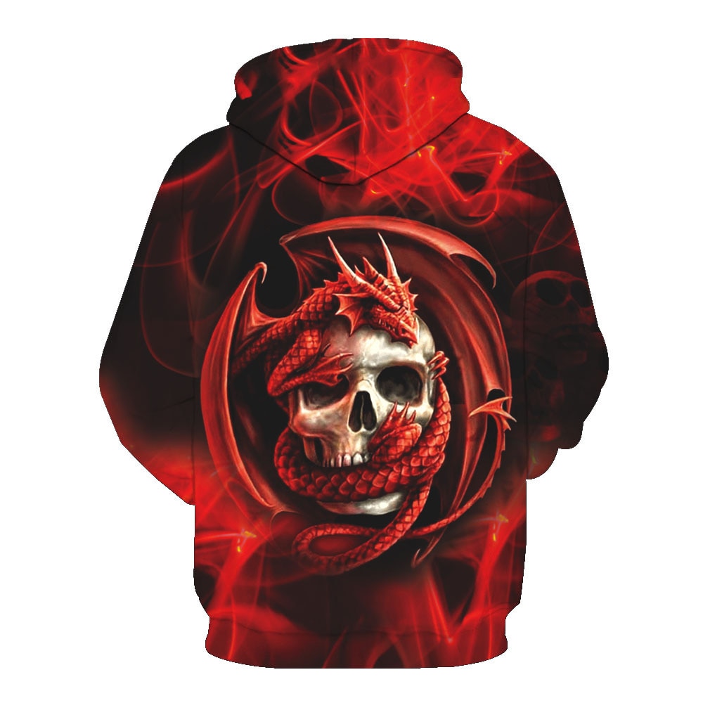 Fashion Dragon And Skull Hooded Shirts Men/Women Printed 3D Hoodies Casual Graphic Hoodie Funny Sweatshirt Tops Plus US Size