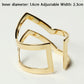 Fashion Gold Silver Plated Double V-shaped Half Opened Adjustable Vintage Woman Rings Charming Jewelery