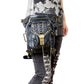 Fashion Gothic Steampunk Skull Retro Rock Bag Men Women Waist Bag Shoulder Bag Phone Case Holder Vintage Leather Messenger Bag