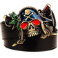 Fashion New men's leather belt metal buckle colored pirate belts punk rock exaggerated skull pirate belt hip hop girdle