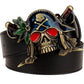 Fashion New men's leather belt metal buckle colored pirate belts punk rock exaggerated skull pirate belt hip hop girdle