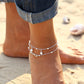 Fashion Simple Women Vintage Anklet Cross Shape Creative Stone Beads Girl Summer Beach Ankle Bracelet Boho Anklets Foot Jewelry