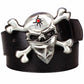 Fashion Wild men leather belts metal buckle retro Devil Skull belt bold hip hop Street Dance belt exaggerated shape