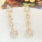 Fashion clip-on earrings cusion Long full Rhinestone water droplets Moon non pierced earrings ear clips bridal