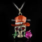 Fashion skull jewelry Gothic Antique Necklace Pendant Jewelry flower
