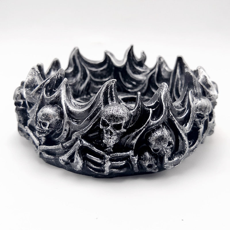 Flame skull ashtray silicone mold home decoration tools diy production gypsum resin concrete silicone mold