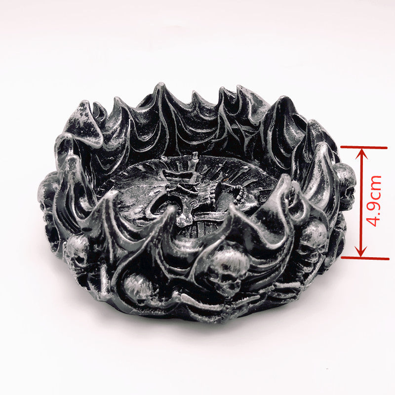 Flame skull ashtray silicone mold home decoration tools diy production gypsum resin concrete silicone mold